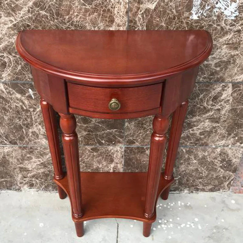 Half Moon Contemporary Console Table Wood Console Sofa Table for Hall