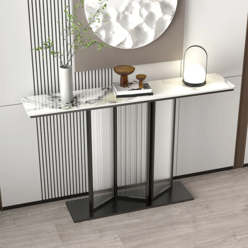 Modern Rectangle Sofa Console Table with Scratch Resistant Top for Hall
