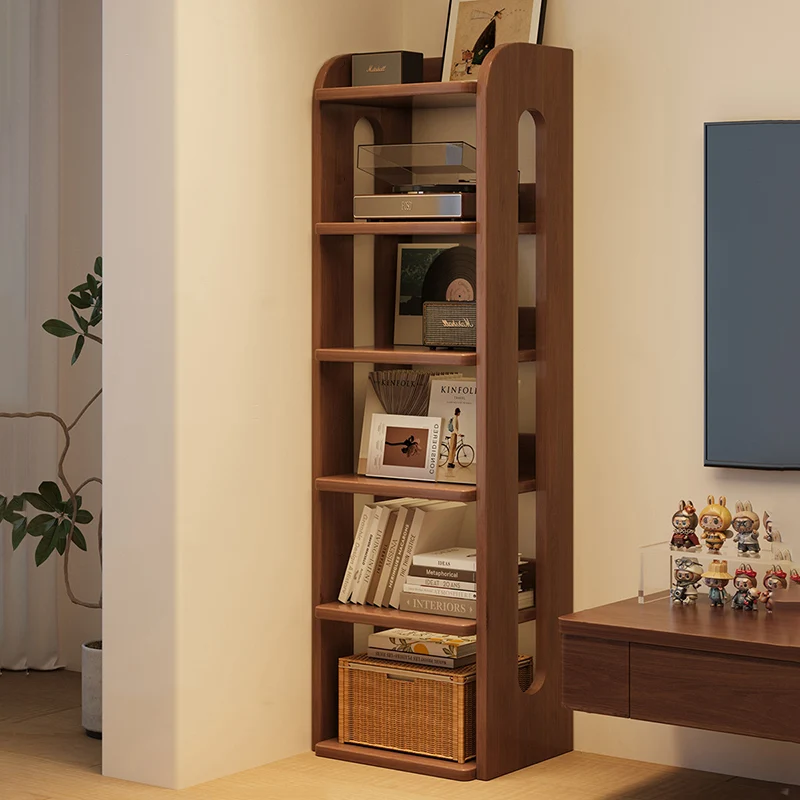 Modern Minimalist Solid Wood Rectangular Storage Shelf With 6-Tier Design For Living Room And Home Office