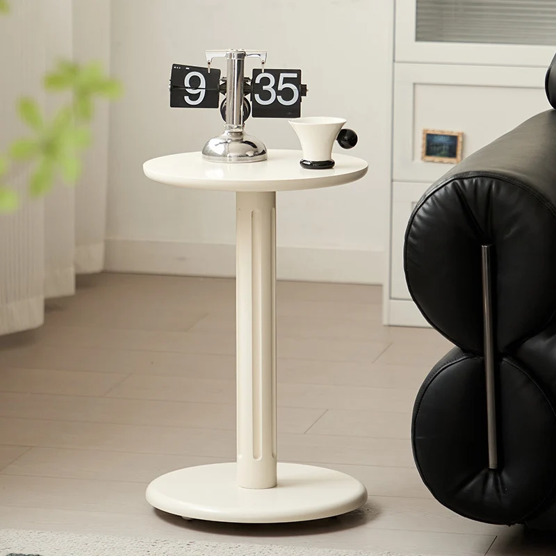 Modern Minimalist Solid Wood Round Movable Side Table For Living Room & Bedroom