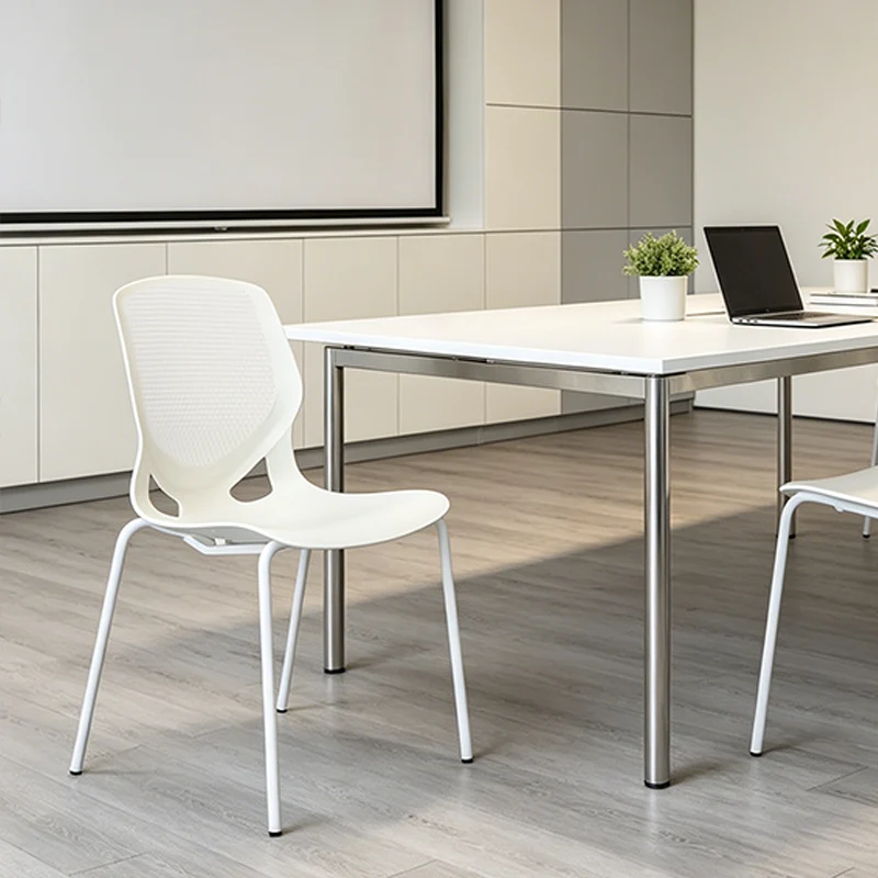 Contemporary Scandinavian Training Desk Chair: Macaron-Colored Minimalist Back Chair For Home Office
