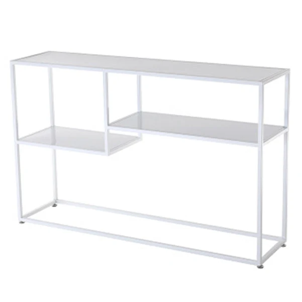 29.53-inch Tall Modern Console Table Iron Accent Table with Shelves