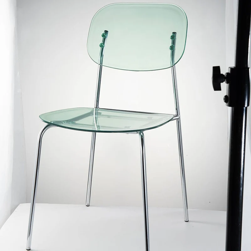 Contemporary Scandinavian PC Metal Curved Rounded Square Bar Stool With Backrest For Living Room
