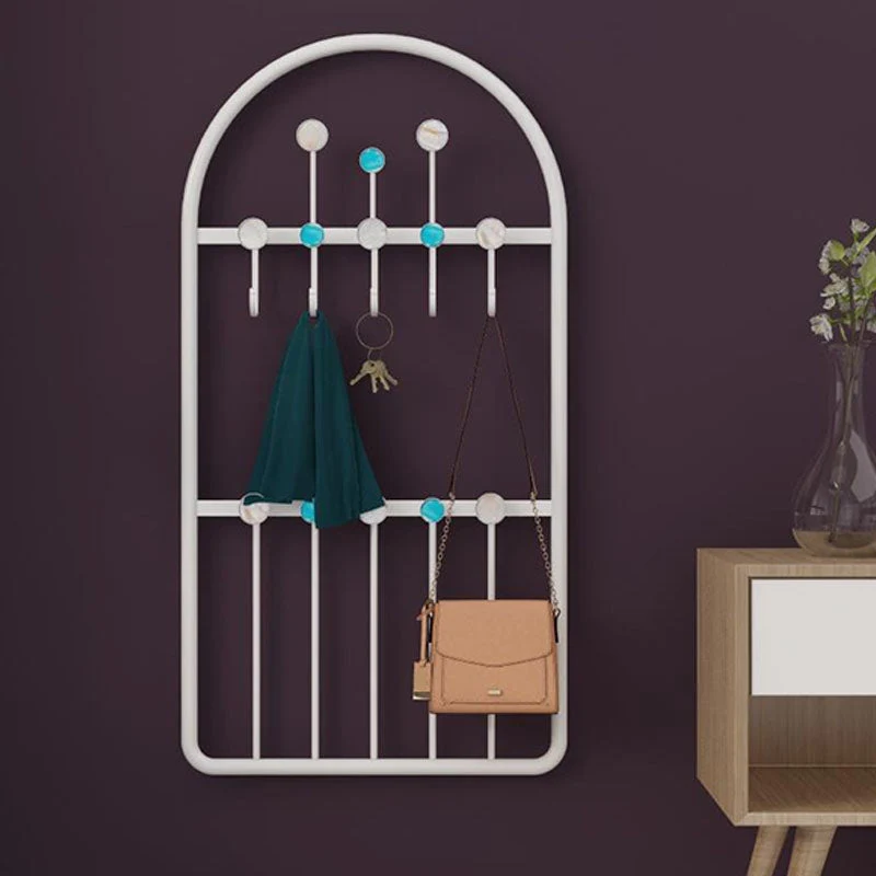 Metal Wall-Mounted Hall Tree Mirror Included Hall Stand for Living Room
