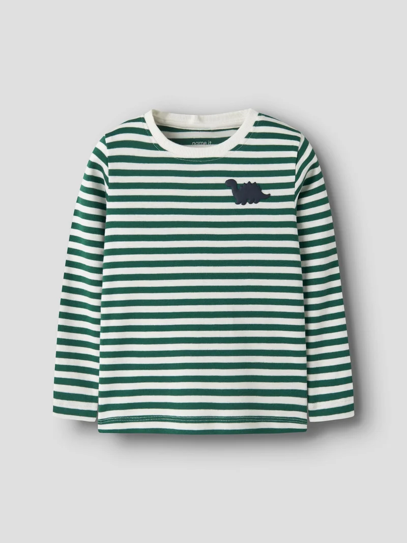 Name it - SLIM FIT OBERTEIL MIT LANGEN ÄRMELN Cloud Dancer/Dino