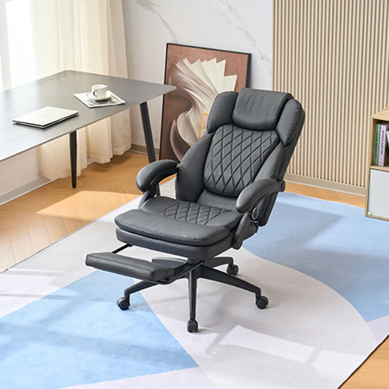 Modern Luxury Cat Scratch Leather PP Swivel Curved Square Desk Chair With Backrest Armrest For Home Office