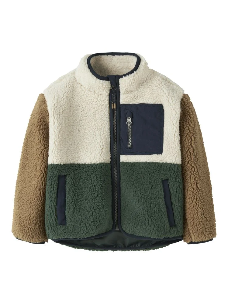 Name it - TEDDYFLEECE JACKE Block - Jungle Green