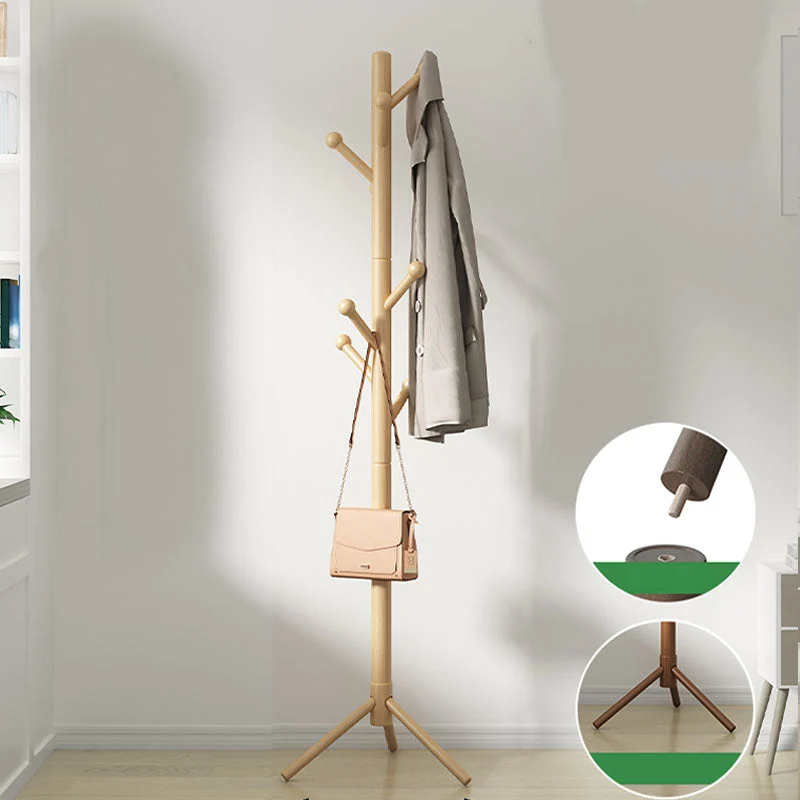 Modern Hall Tree Hanger Hooks Entryway Kit Beech Wood Coat Rack