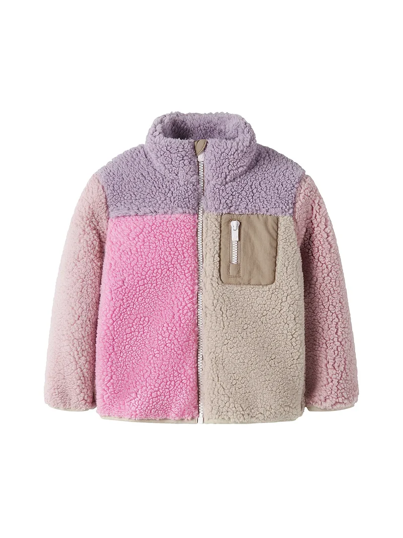 Name it - TEDDYFLEECE JACKE Blcok - Peyote