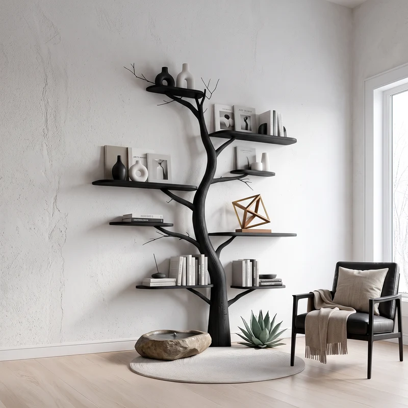 Midcentury Tree Shelf Kids Room Nursery SINLSATB255