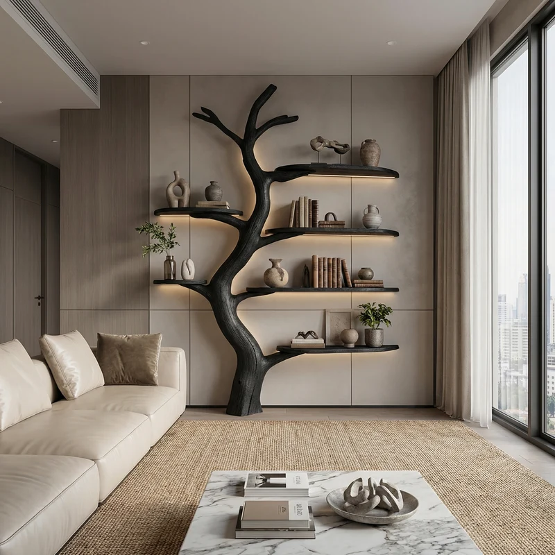 Midcentury Tree Bookcase Nursery Bedroom SINLSATB253