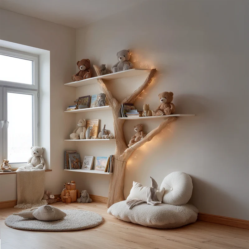 Rustic Tree Bookshelf Study Room Nursery SINLSATB260