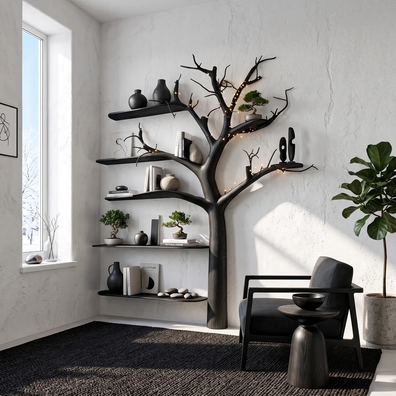 Rustic Tree Bookcase Bedroom Kids Room SINLSATB259