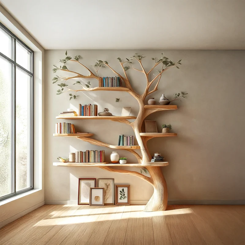 Midcentury Tree Bookshelf Living Room SINLSATB232