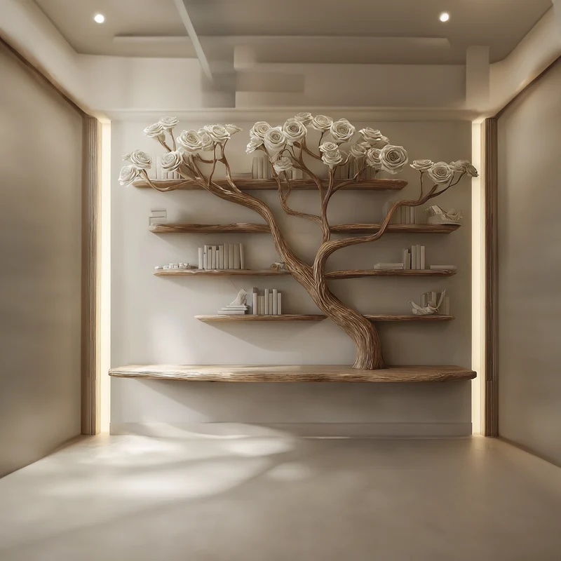 Rustic Tree Wall Bookcase Bedroom Decor SINLKITB238