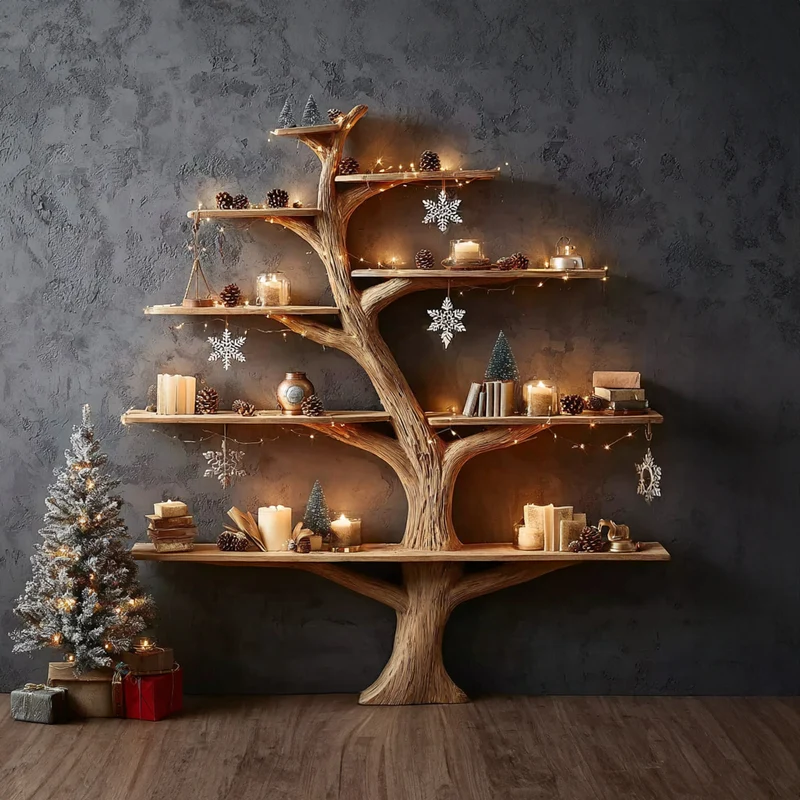 Rustic Tree Bookshelf Holiday Study Bedroom SINLKITB278