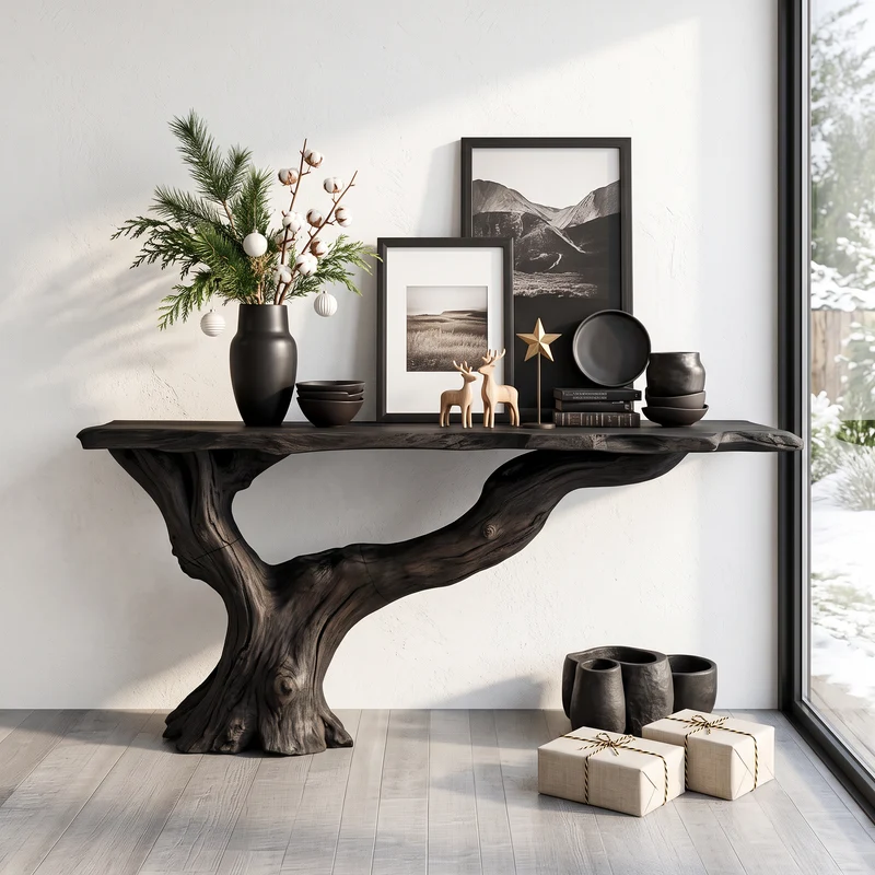 Console Table Solid Wood Farmhouse Entryway Gift SINLSACS091