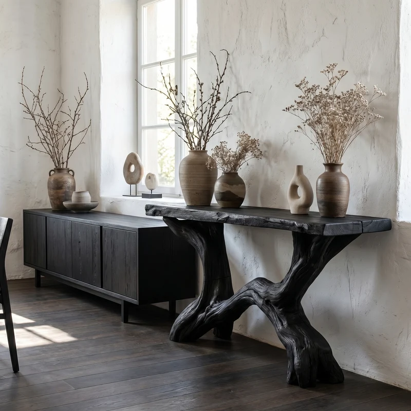 Live Edge Console Table Solid Wood Rustic Driftwood Gift SINLSACS088
