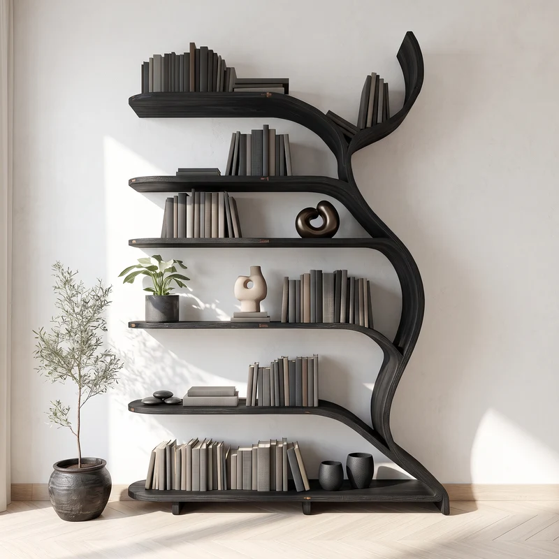 Tree Branch Bookshelf Solid Wood Farmhouse Wall Gift SINLSATB188