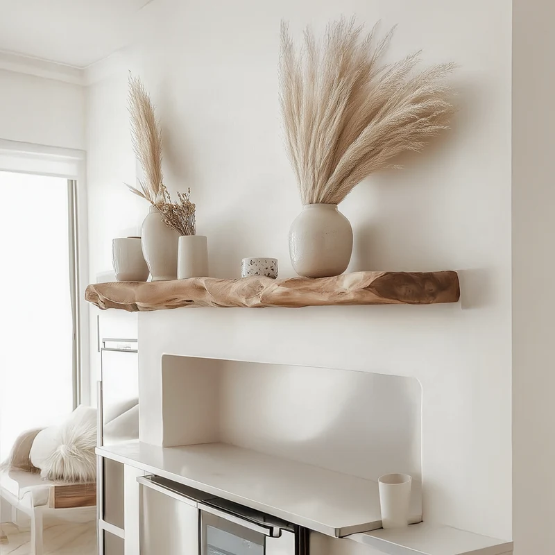 Live Edge Wood Floating Shelf – Boho Rustic For Kitchen Decor SINLSAFL068