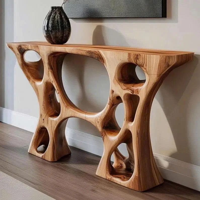 Live Edge Wooden Console Table Decor Home Gift SINLCS060