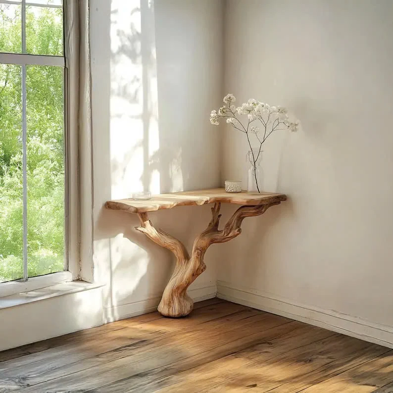 Handcrafted Wooden Corner Table Decor Home Gifts SINLCS053
