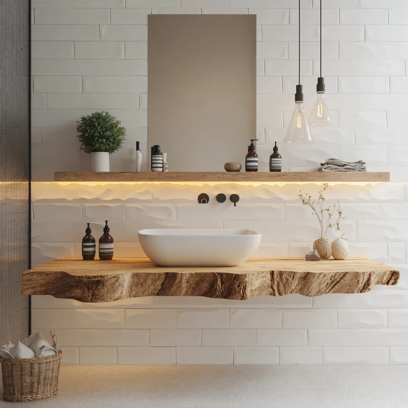 Mid Century Solid Wood Vanity Bathroom Decor Ideas SILDTBRV228