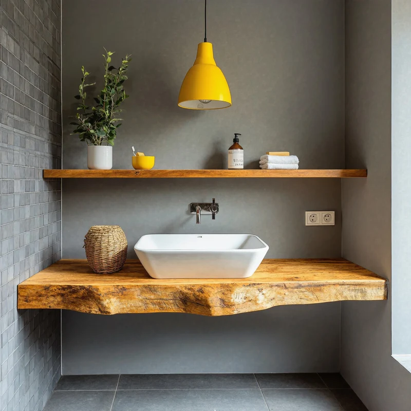 Spry Interior Farmhouse Solid Wood Bathroom Vanity, Rustic Wall Mounted Floating Under-Sink Storage Cabinet, SILDTBRV216