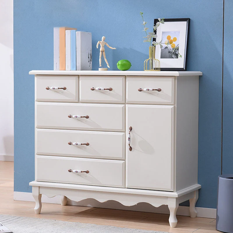 15.6-inch Width Coastal Dresser Solid Wood Storage Chest with 3/6 Drawers