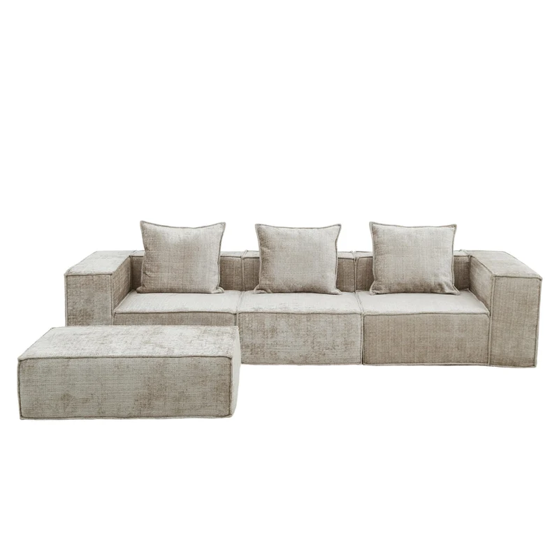 Pole to Pole – Boneless Sofa Nomad Dreisitzer + Ottoman in Creme
