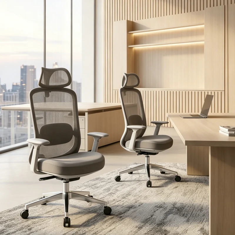 Modern Minimalist High-Back Breathable Mesh Office Chair: Adjustable Lumbar Support - Ergonomic Desk Chair For Home Office