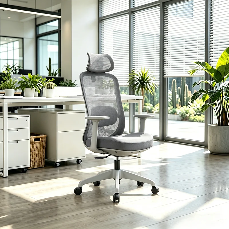 Modern Minimalist Desk Chair: High-Back Breathable Mesh Chair - Ergonomic Lumbar Support Office Chair For Home Office
