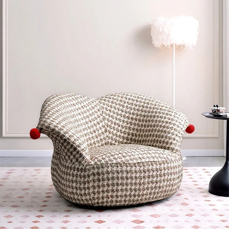 Nordic Heart Shaped Swivel Accent Chair - Friendly Fabric Lazy Lounge Chair For Living Room & Bedroom