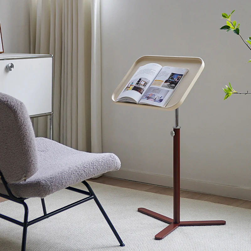 Contemporary Industrial Plywood Stainless Steel & Steel Alloy Liftable Side Table 1-Tier For Living Room