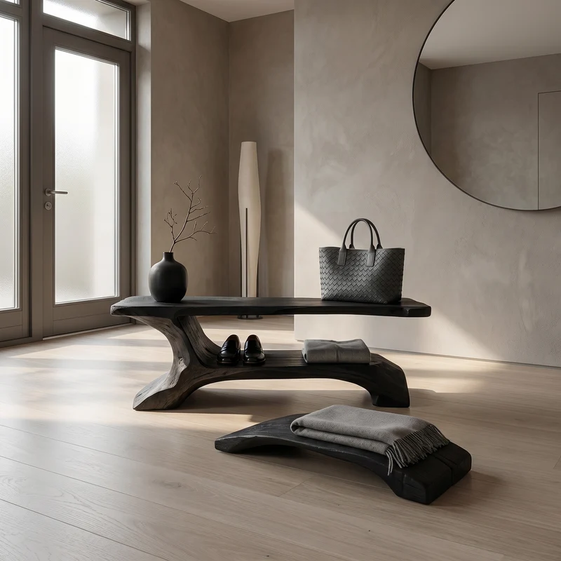 Rustic Shoe Bench Hallway Living Room Entryway SINLSASB034