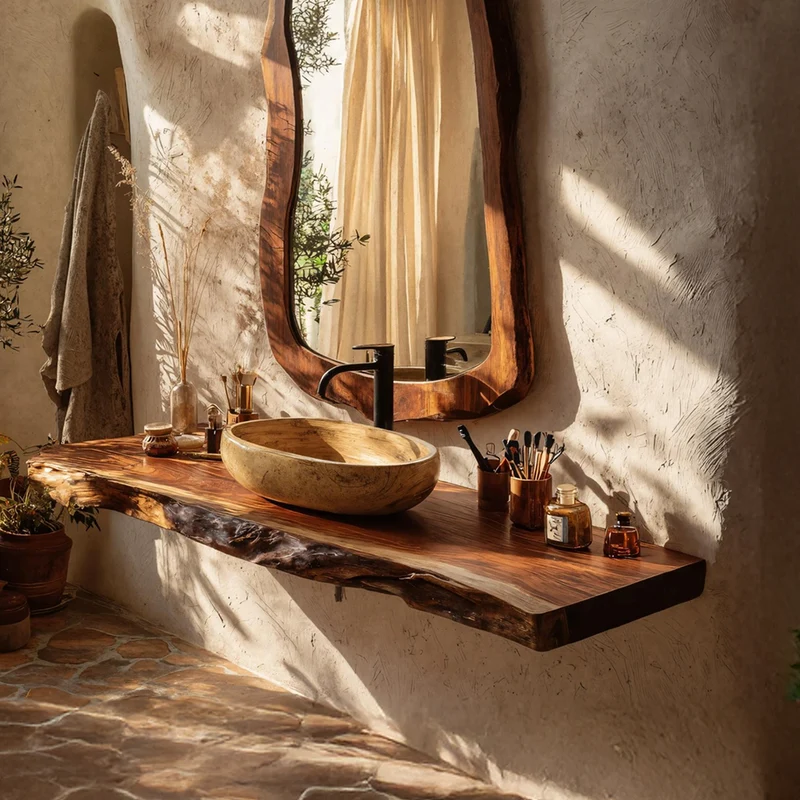 Rustic Wood Vanity For Elegant Bathroom Decor SILDTTRBAS017