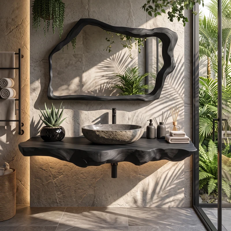 Rustic Wood Vanity For Elegant Bathroom Decor SILDTTRBAS019