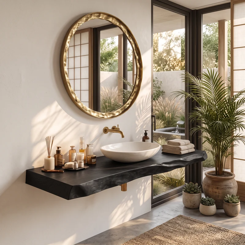 Mid Century Bathroom Vanity With Modern Wood Finish SILDTTRBAS029