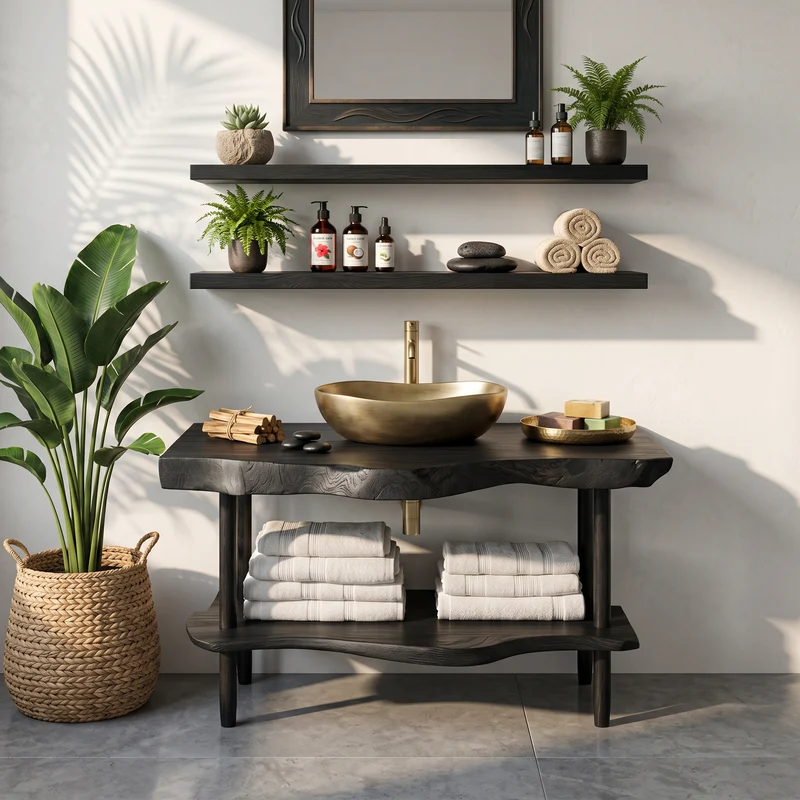 Rustic Wood Bathroom Vanity For Functional Decor SILDTTRBRV052