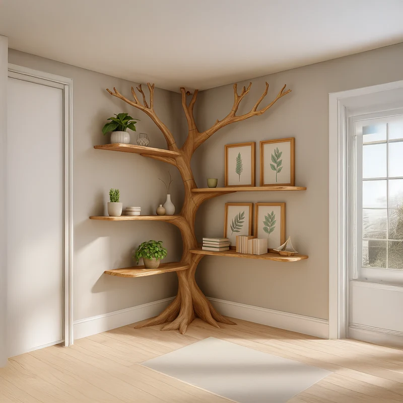 Midcentury Tree Bookshelf Kids Living Room SINLSATB222