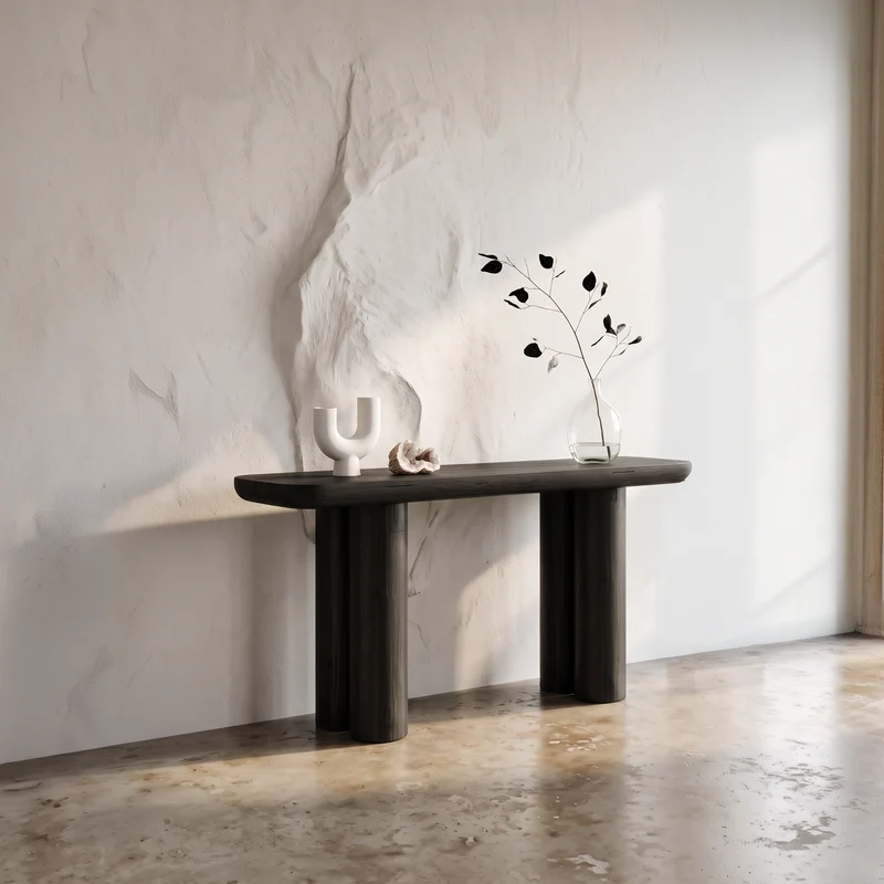 Midcentury Black Console Table Living Room SINLSACS138