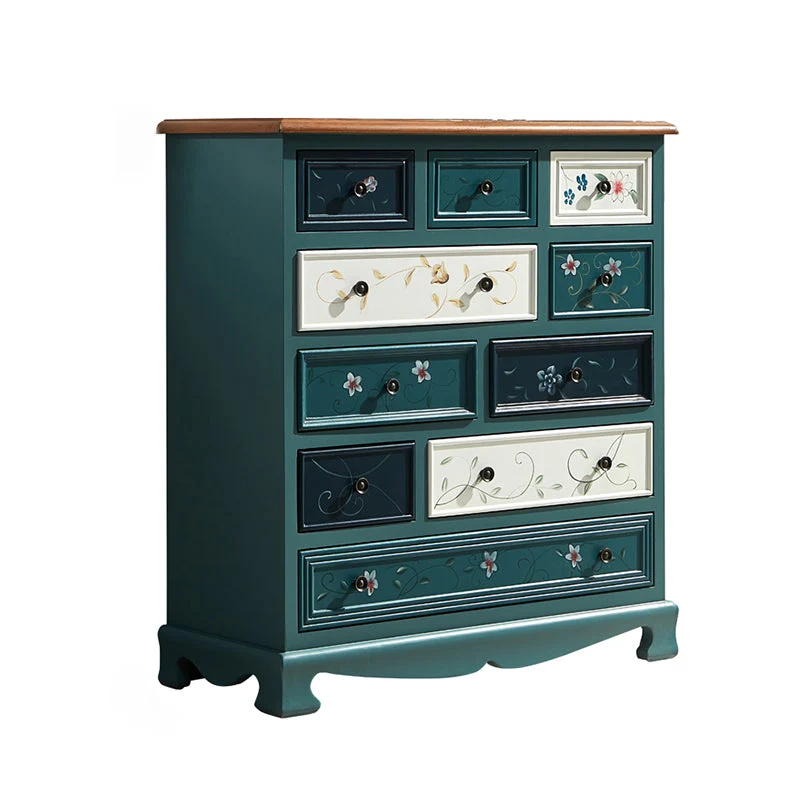 Coastal Storage Chest Dresser Solid Wood Dresser with 7/8/10/12 Drawers