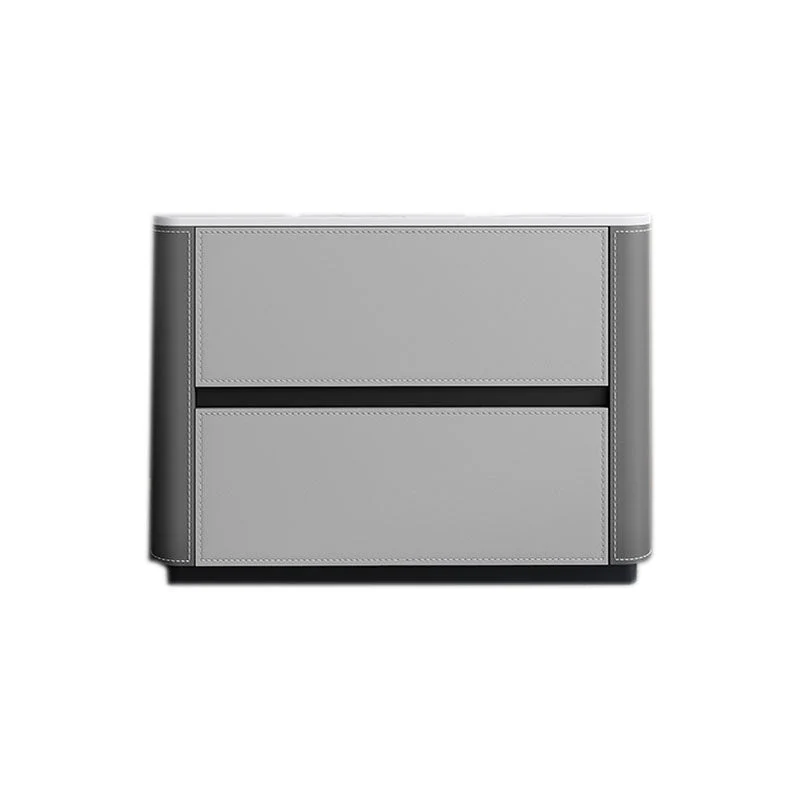 Contemporary Stone Chest Bedroom Vertical Storage Chest in Gray with Drawers