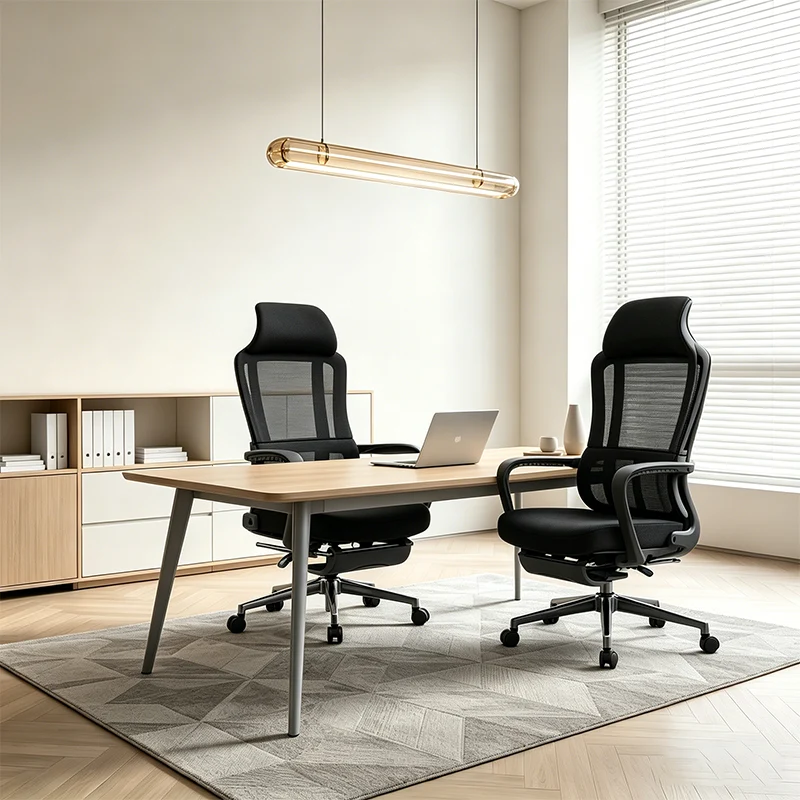 Modern Executive Ergonomic Office Chair With Footrest - High Back Mesh Desk Chair With 150° Recline For Home Office