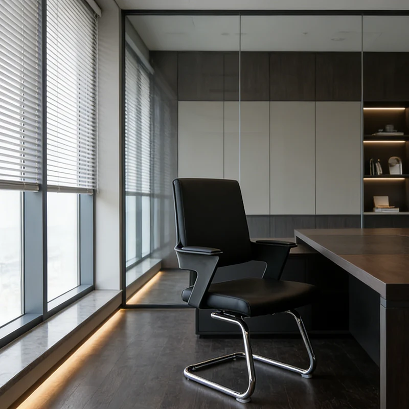 Modern High Back Executive PU Leather Conference Desk Chair - 180° Swivel Return Base Office Chair For Home Office