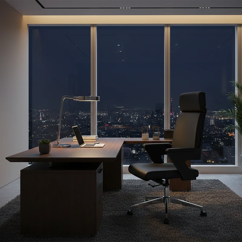 Modern Minimalist High-Back Desk Chair: Faux Leather Executive Chair - Ergonomic Office Chair For Home Office
