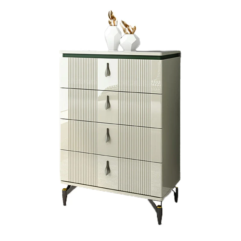 Contemporary Wooden Chest Bedroom Vertical Storage Chest with Drawers