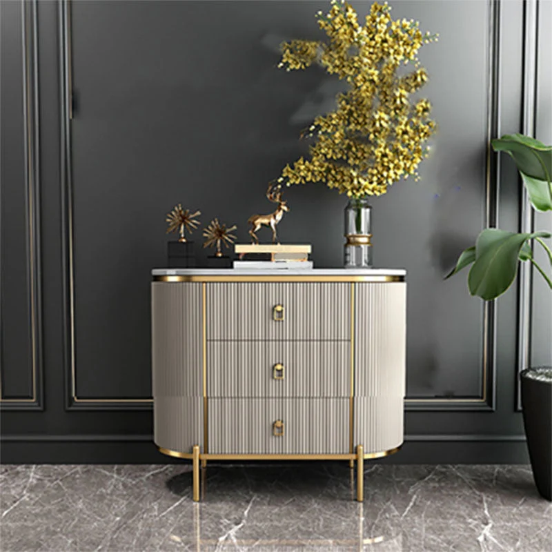 15.6-inch Width Glam Dresser Stone Storage Chest Dresser with 3/4 Drawers