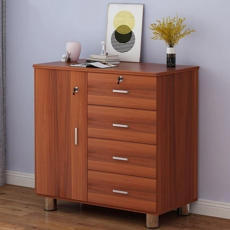 Contemporary Bedroom Engineered Wood Storage Chest Bedroom Chest with Drawers