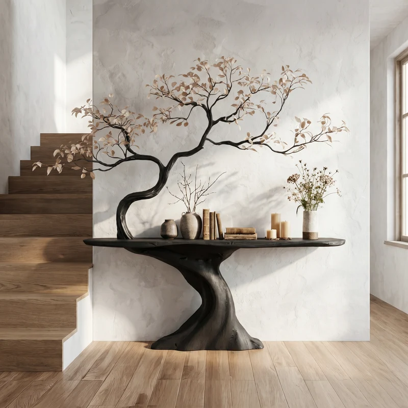 Midcentury Tree Console Table Entryway SINLSACS113